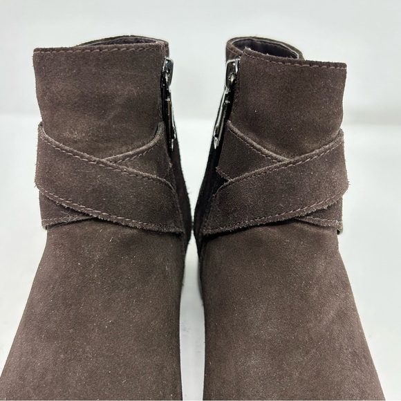 Blondo Chocolate Brown Waterproof Leather Ankle Boots Size 7.5 with Buckles - Picture 5 of 16